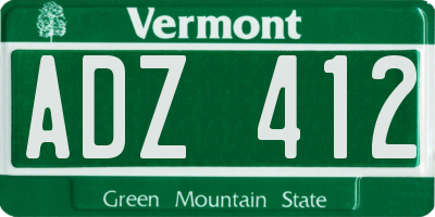 VT license plate ADZ412