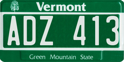 VT license plate ADZ413