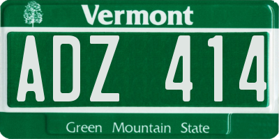 VT license plate ADZ414