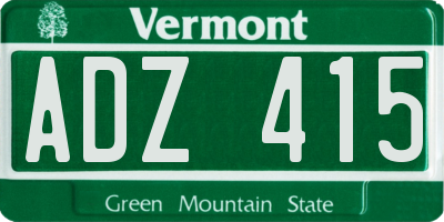 VT license plate ADZ415