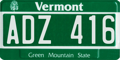 VT license plate ADZ416