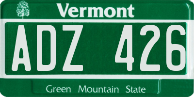 VT license plate ADZ426