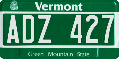 VT license plate ADZ427