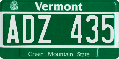 VT license plate ADZ435