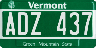VT license plate ADZ437