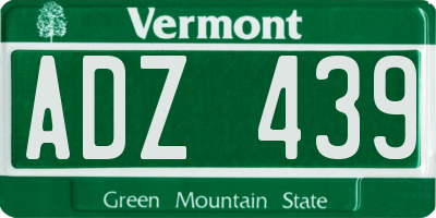 VT license plate ADZ439