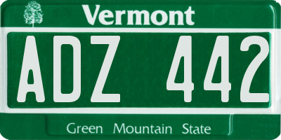 VT license plate ADZ442