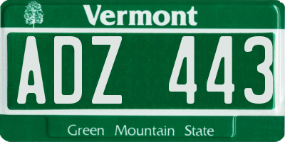 VT license plate ADZ443