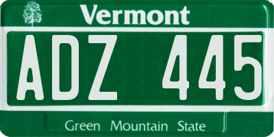 VT license plate ADZ445