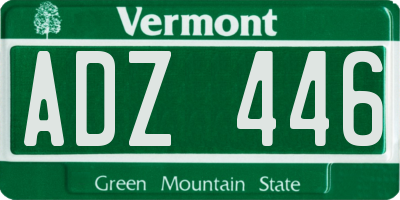 VT license plate ADZ446