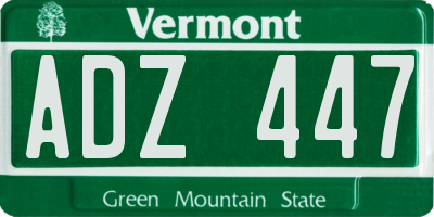 VT license plate ADZ447