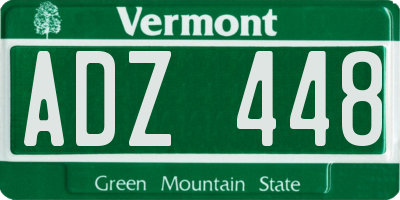 VT license plate ADZ448