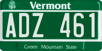 VT license plate ADZ461