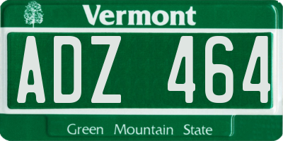 VT license plate ADZ464
