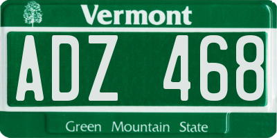 VT license plate ADZ468
