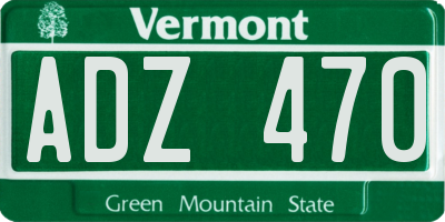 VT license plate ADZ470