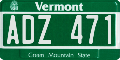 VT license plate ADZ471