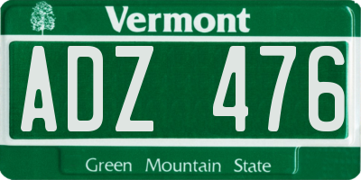 VT license plate ADZ476