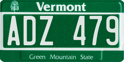 VT license plate ADZ479