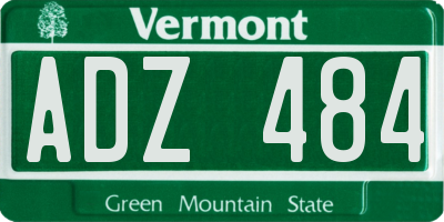 VT license plate ADZ484