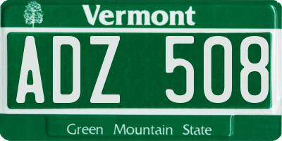 VT license plate ADZ508