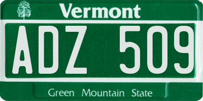 VT license plate ADZ509