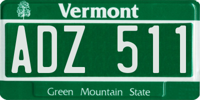 VT license plate ADZ511