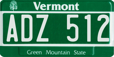 VT license plate ADZ512