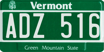 VT license plate ADZ516