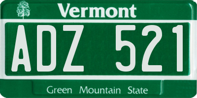 VT license plate ADZ521