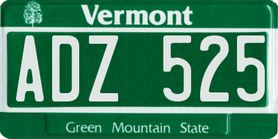 VT license plate ADZ525