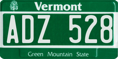 VT license plate ADZ528