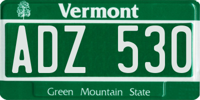 VT license plate ADZ530