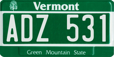VT license plate ADZ531