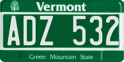 VT license plate ADZ532