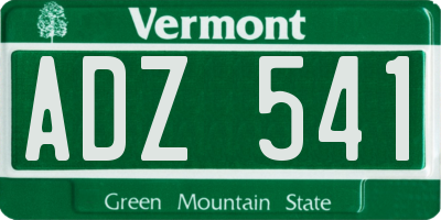 VT license plate ADZ541