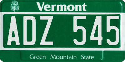 VT license plate ADZ545