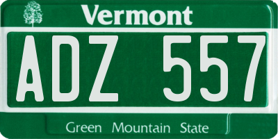 VT license plate ADZ557