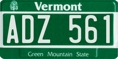 VT license plate ADZ561