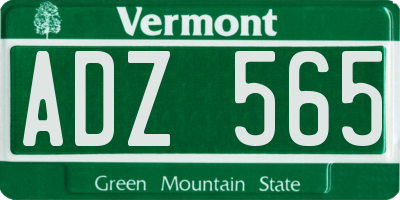 VT license plate ADZ565