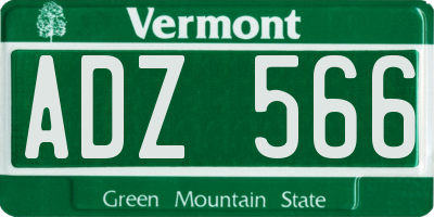 VT license plate ADZ566