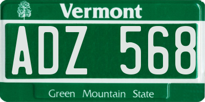 VT license plate ADZ568
