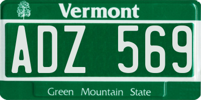 VT license plate ADZ569