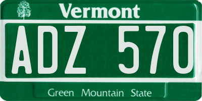 VT license plate ADZ570