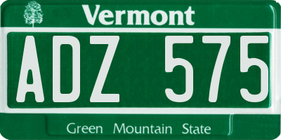 VT license plate ADZ575