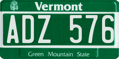 VT license plate ADZ576