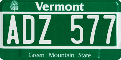 VT license plate ADZ577