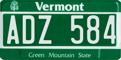 VT license plate ADZ584