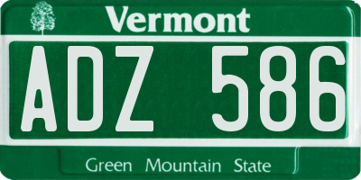 VT license plate ADZ586