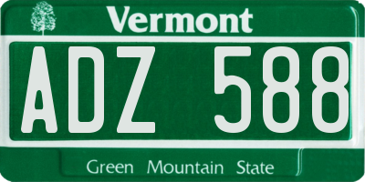 VT license plate ADZ588